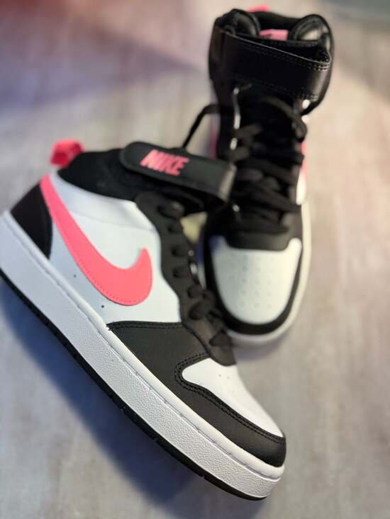 Nike Other - Nike Court Borough Mid 2 (GS) Black Sunset Pulse White Size 7Y
